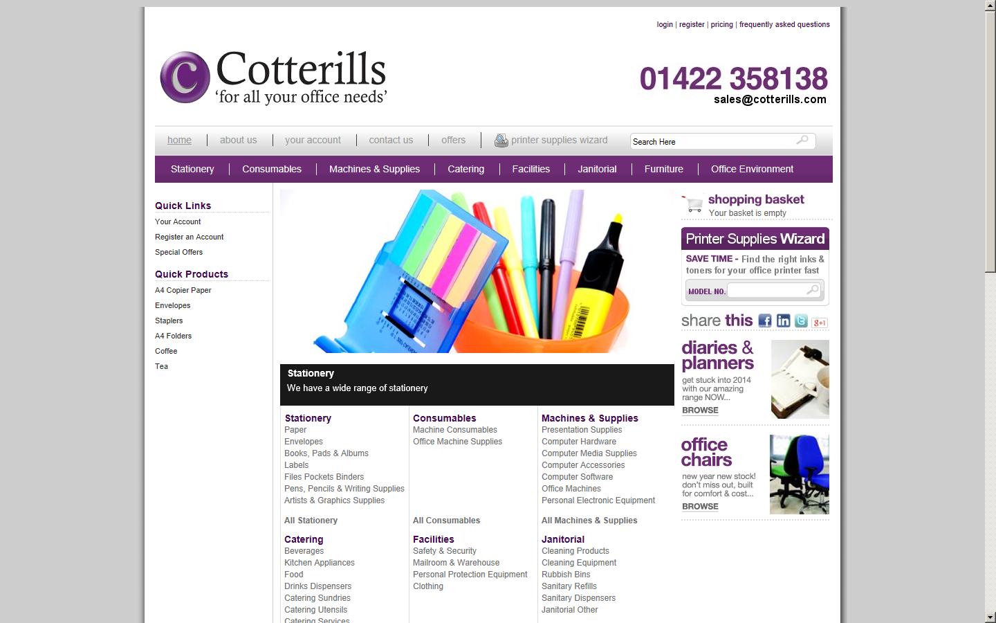 Cotterills Business Supplies Ltd Website