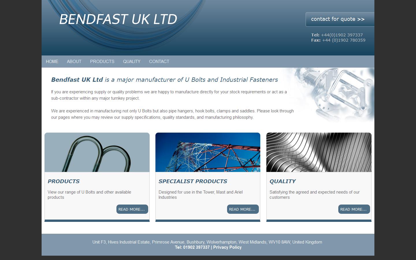 Bendfast (UK) Ltd Website