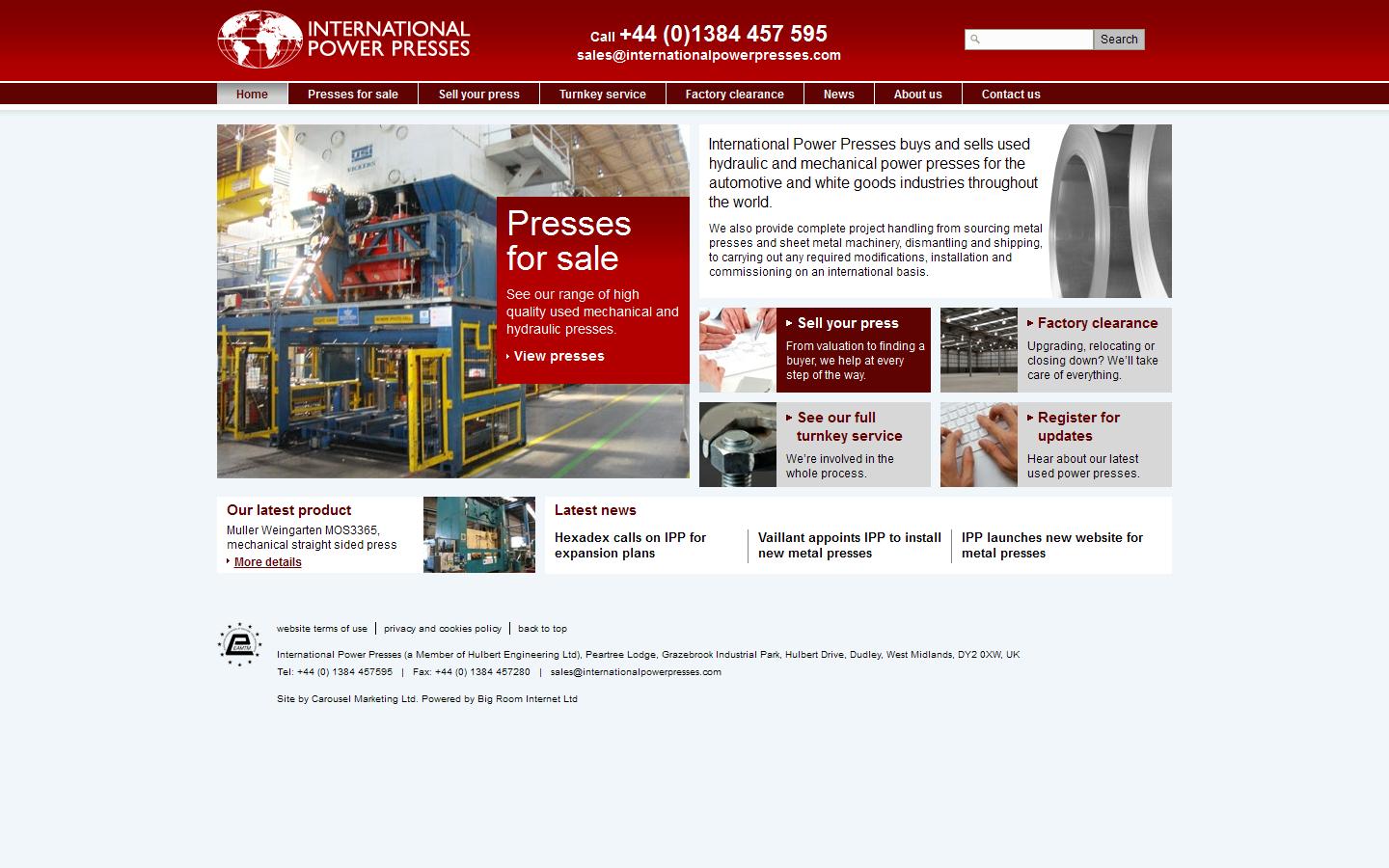 International Power Presses Ltd Website