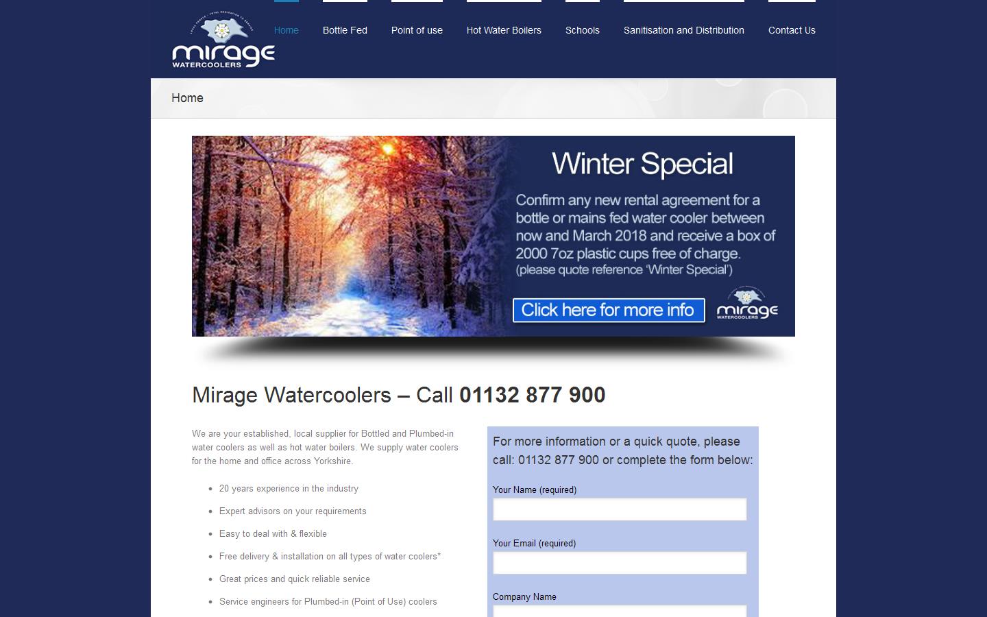 Mirage Watercoolers ltd Website