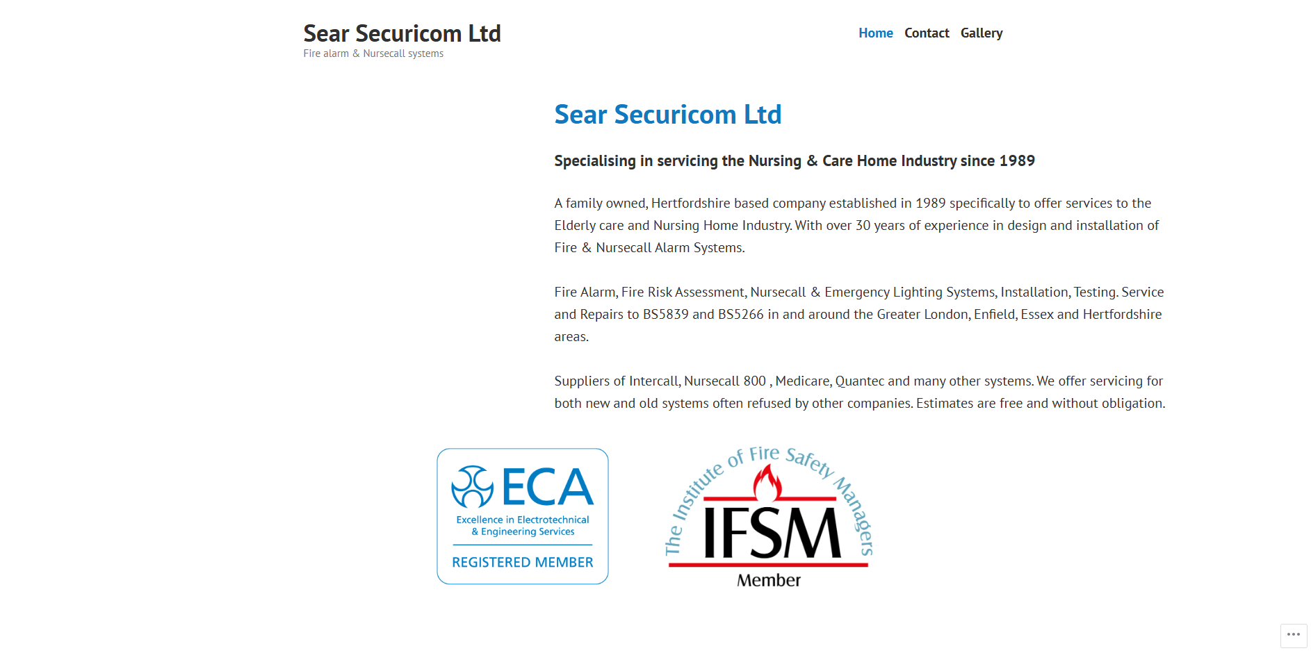 Sear Securicom Website