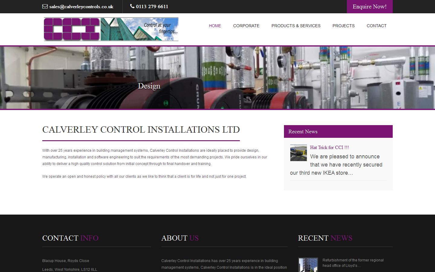 Calverley Control Systems Ltd Website