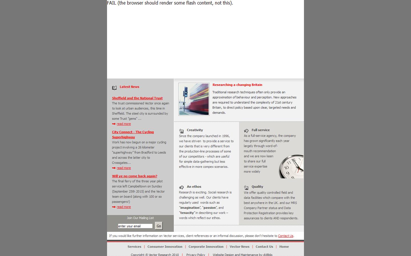Vector Research Ltd Website