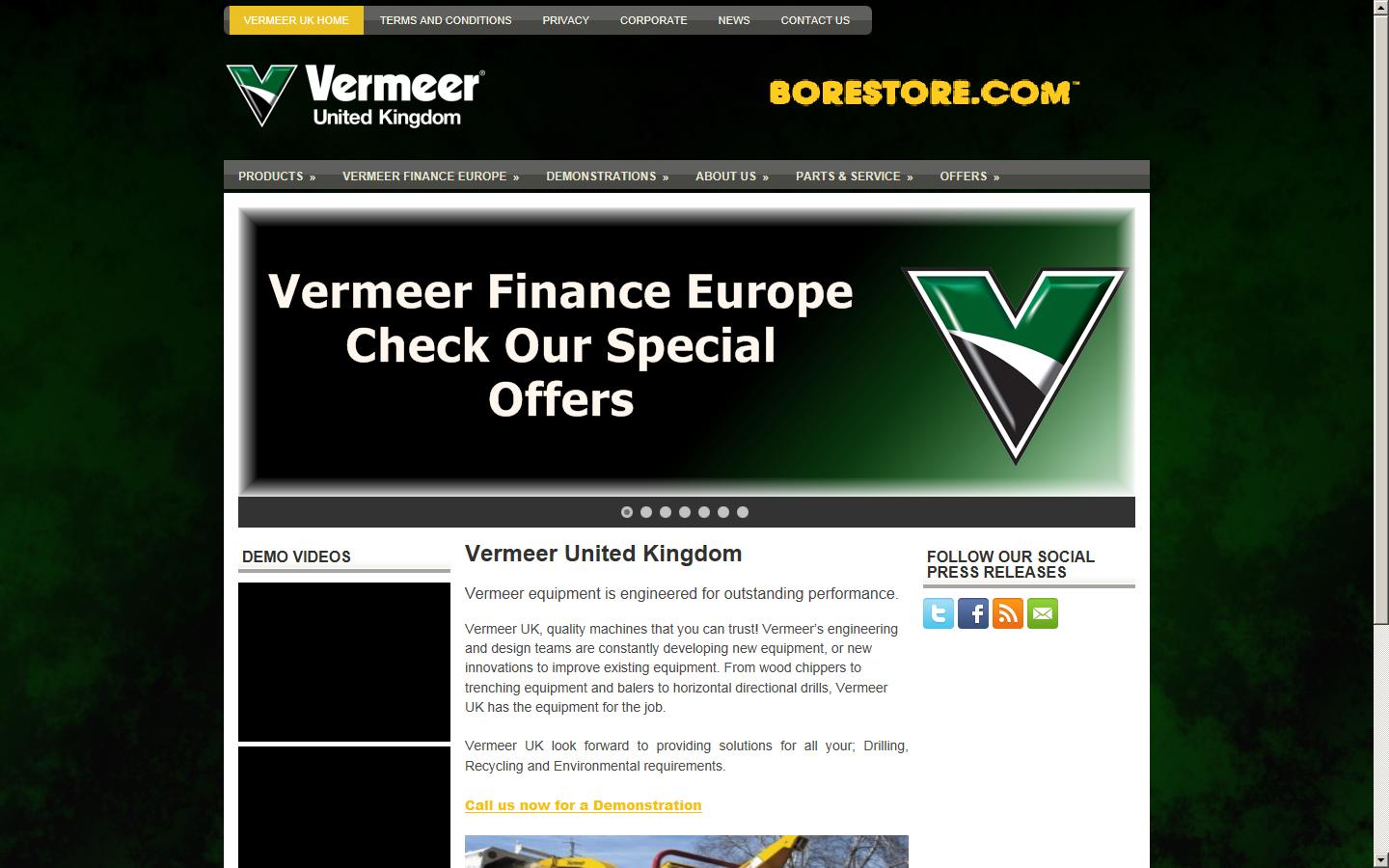 Vermeer UK Ltd Website