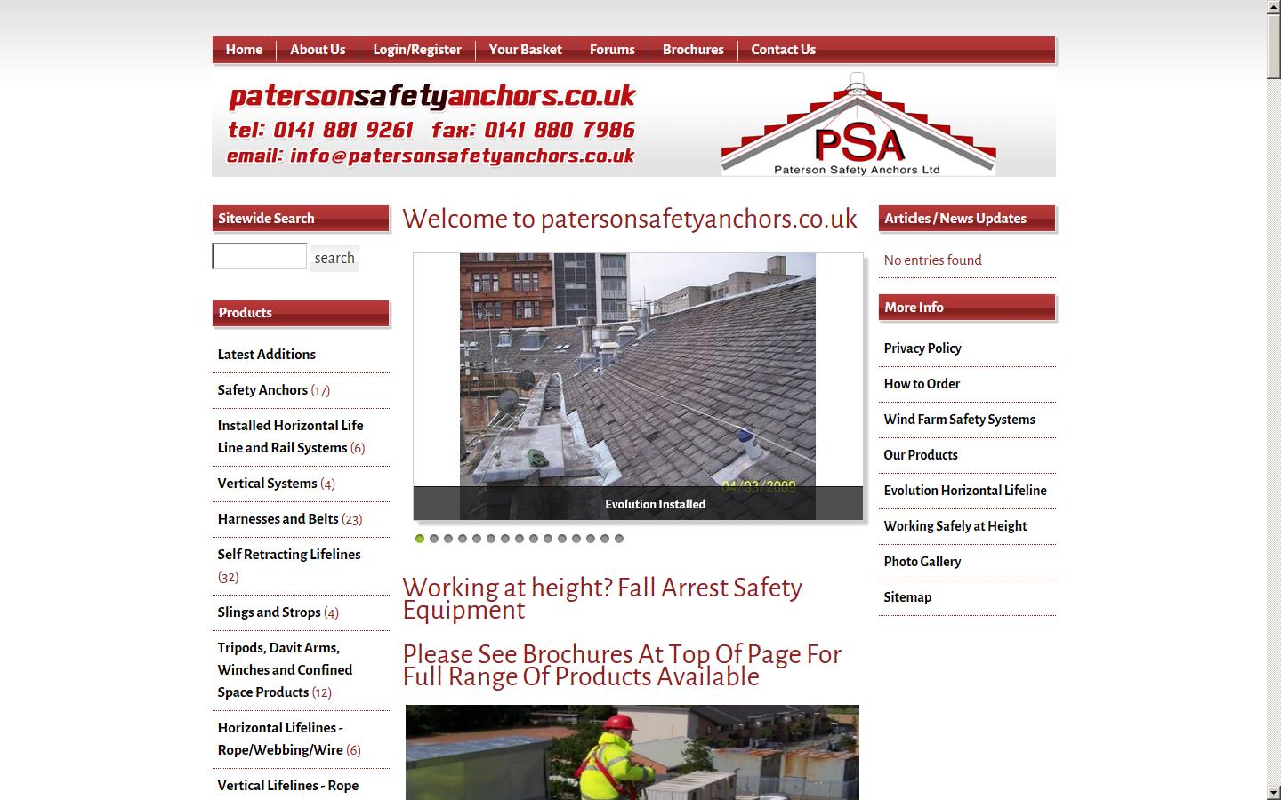 Paterson Safety Anchors Ltd Website