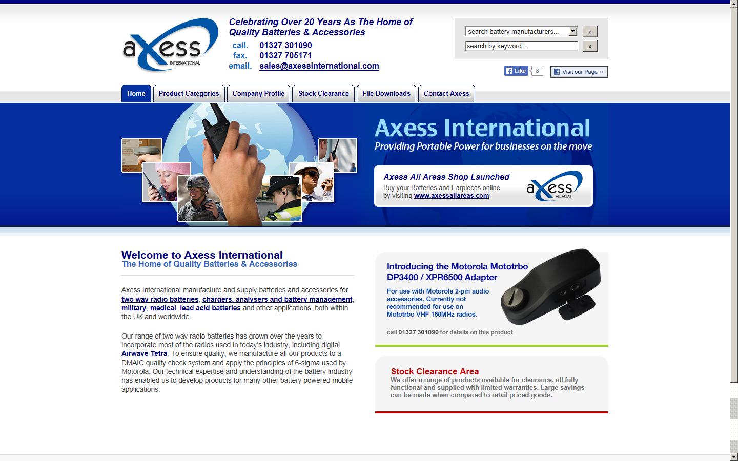 Axess International Ltd Website