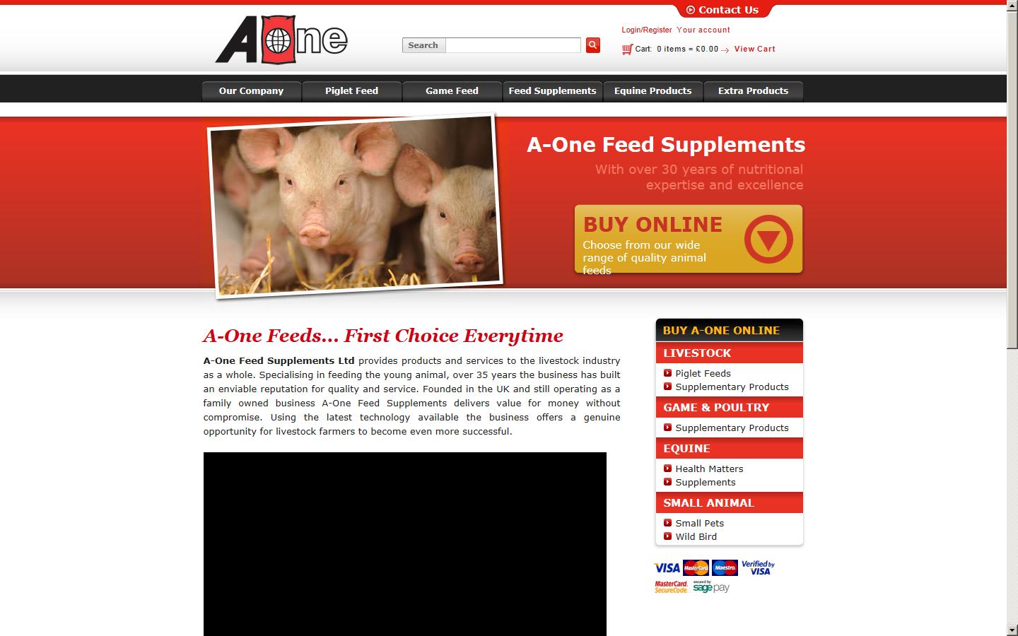 A One Feed Supplements Ltd Website