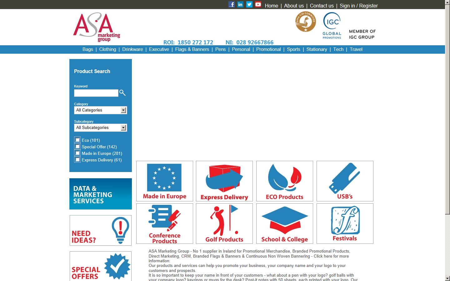 A.S.A Marketing Group  Website