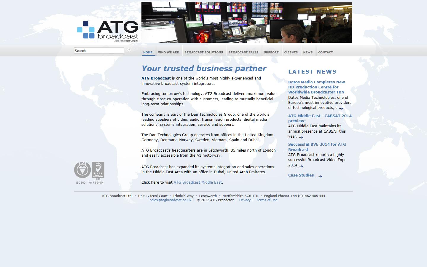 ATG Broadcast Ltd Website