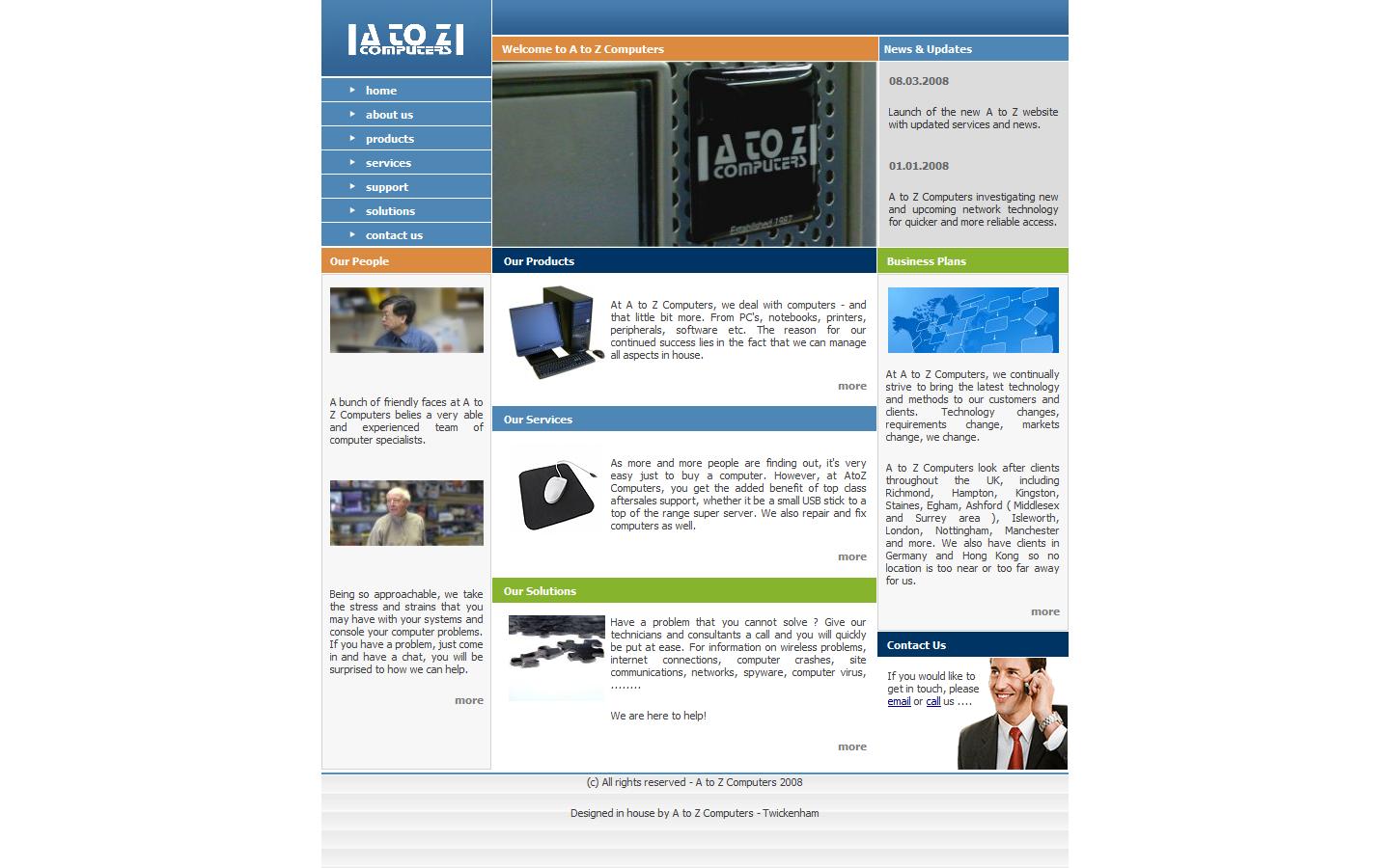 A to Z Computers Website