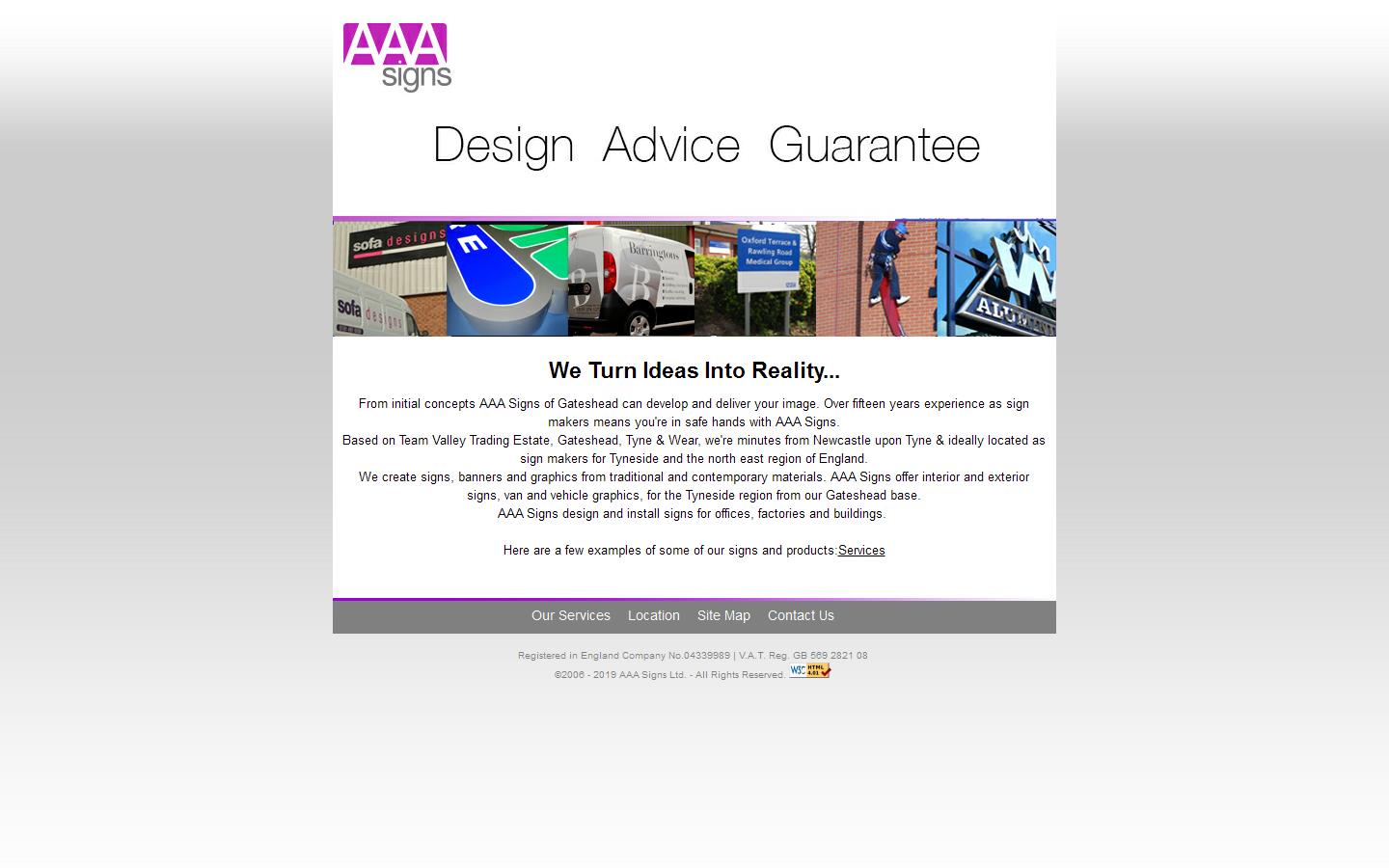 AAA Signs Ltd. Website