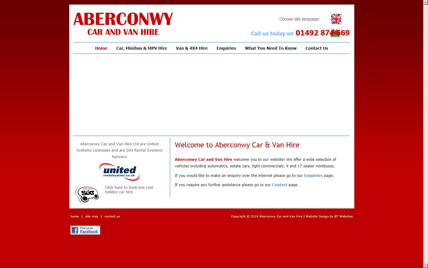 Aberconwy Car & Van Hire Ltd  Website