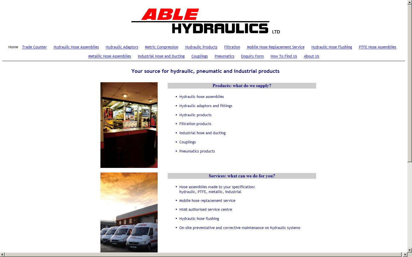 Able Hydraulics Ltd Website
