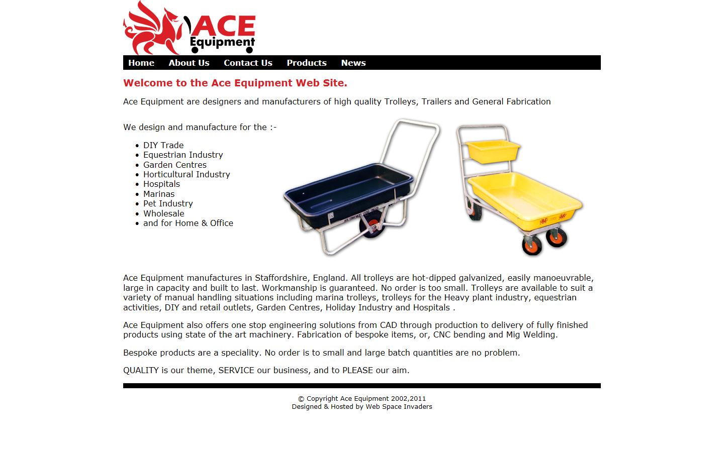 Ace Equipment Website