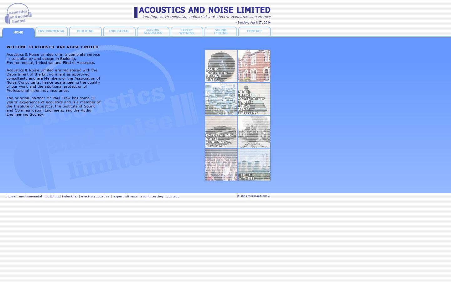 Acoustics & Noise Ltd Website