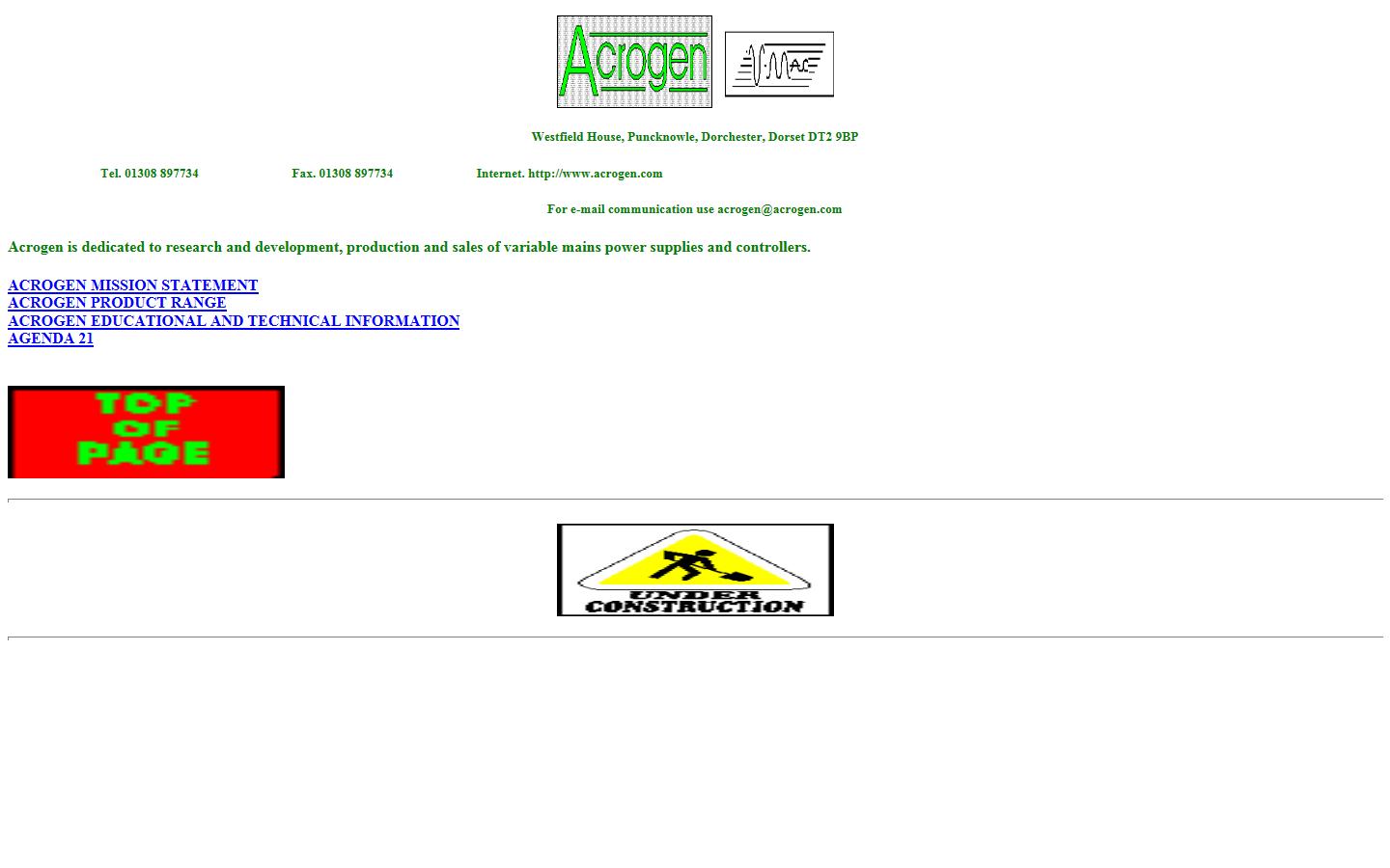 Acrogen Ltd Website