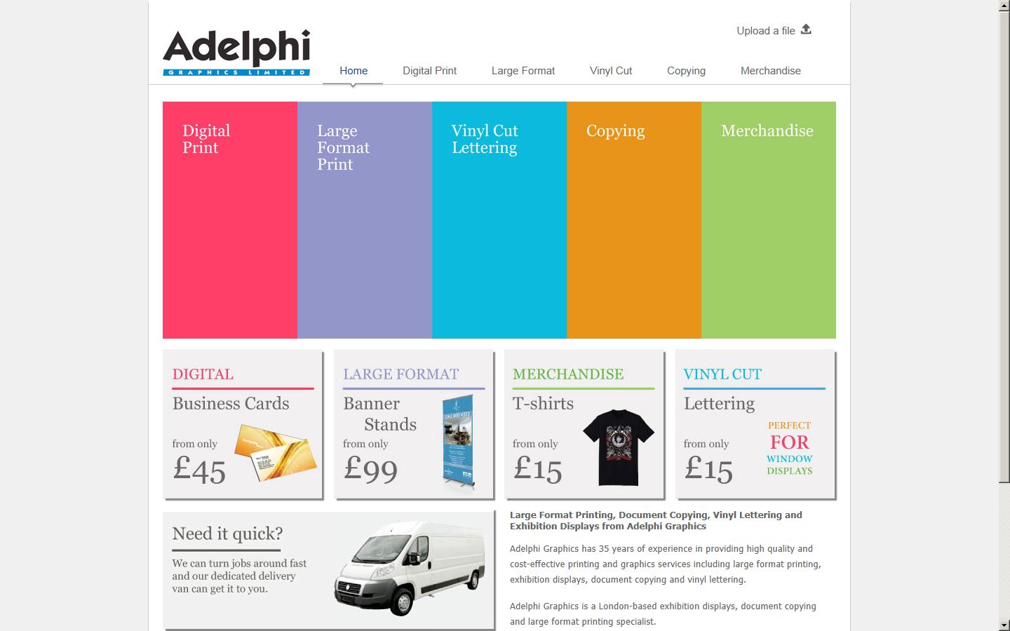 Adelphi Graphics Ltd Website