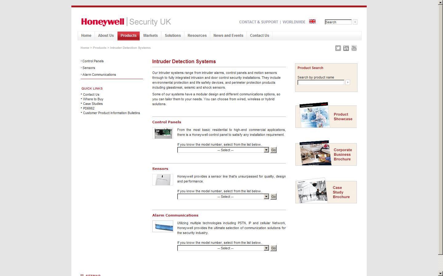 Honeywell Security Website