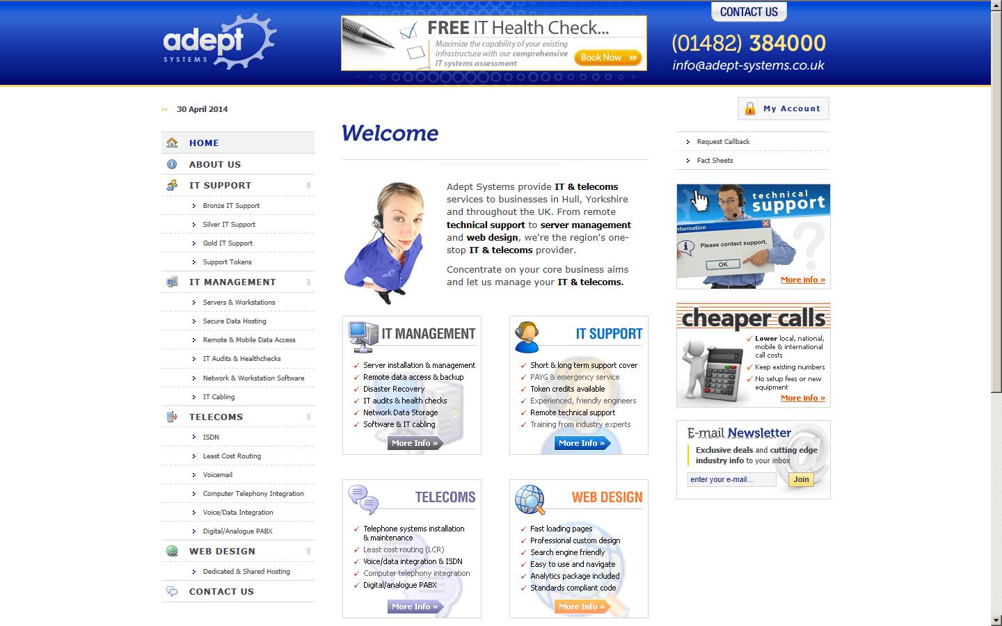 Adept Systems (Hull) Ltd Website