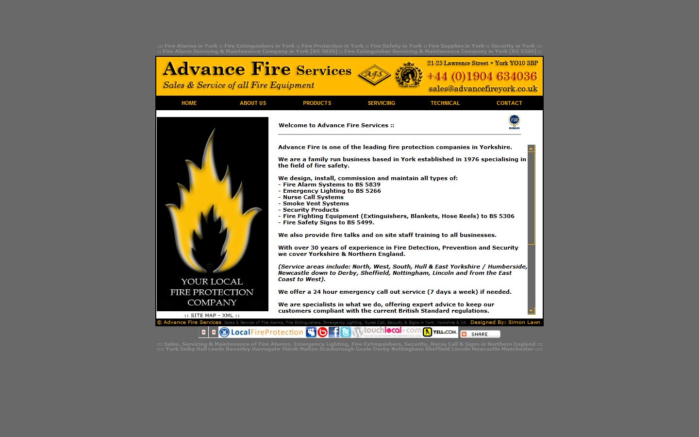 ADVANCE FIRE Services Website