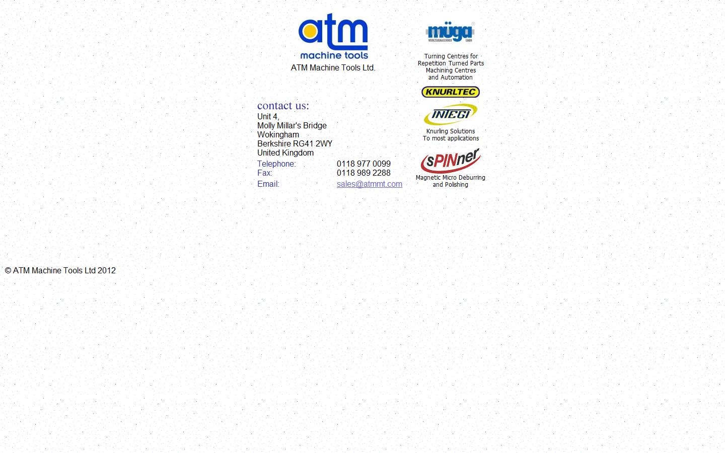ATM Machine Tools Ltd Website