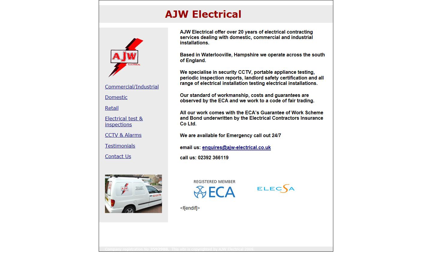AJW Electrical Ltd Website
