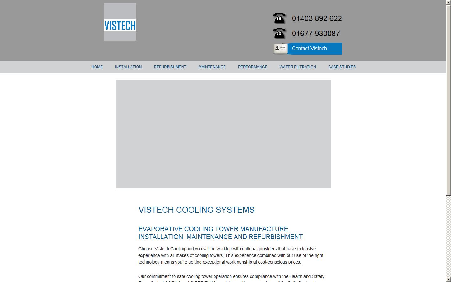Vistech cooling Systems Ltd Website