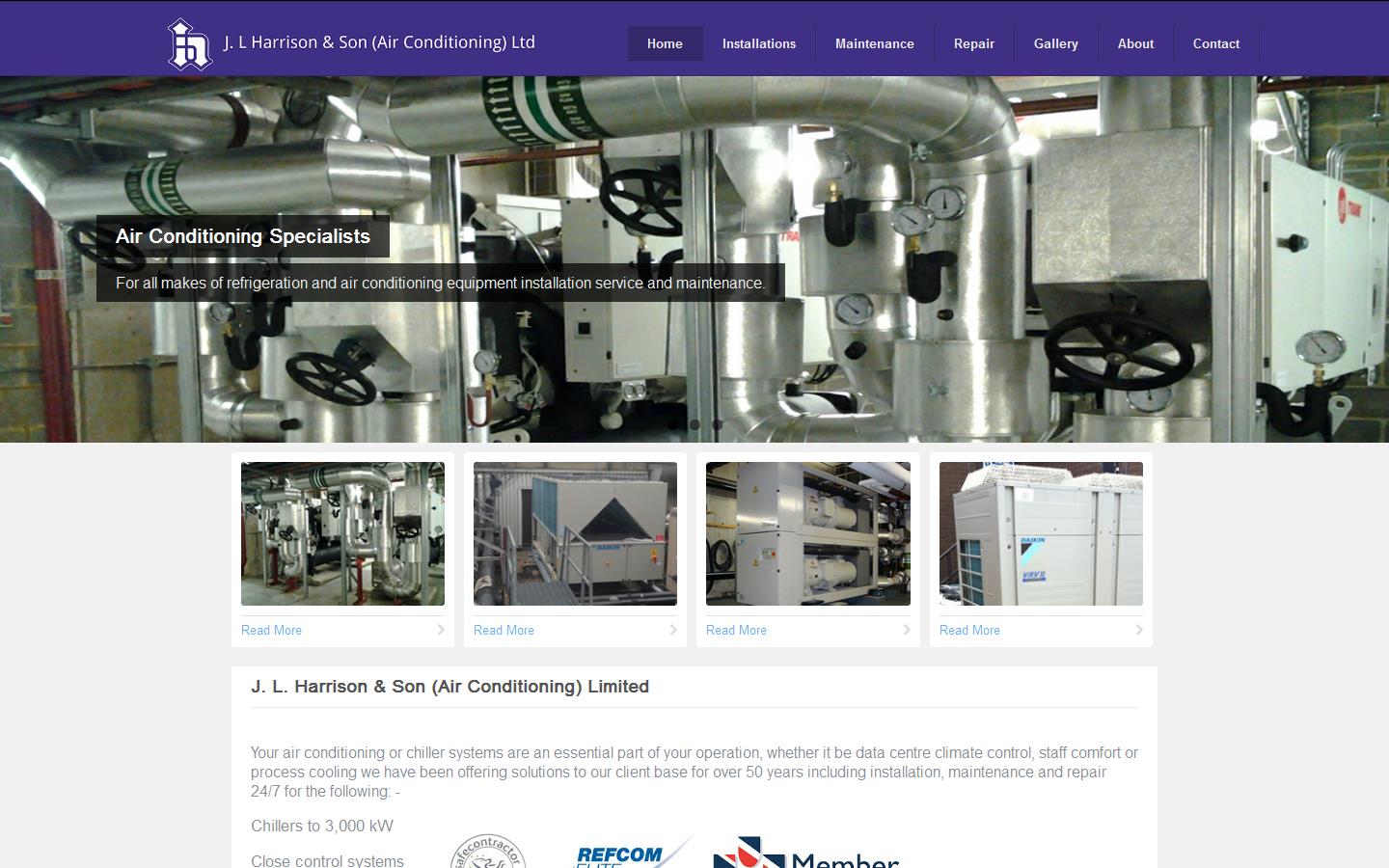 J L Harrison & Son Air Conditioning Ltd Website