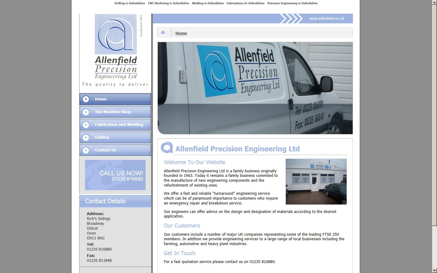 Allenfield Precision Engineering Ltd  Website