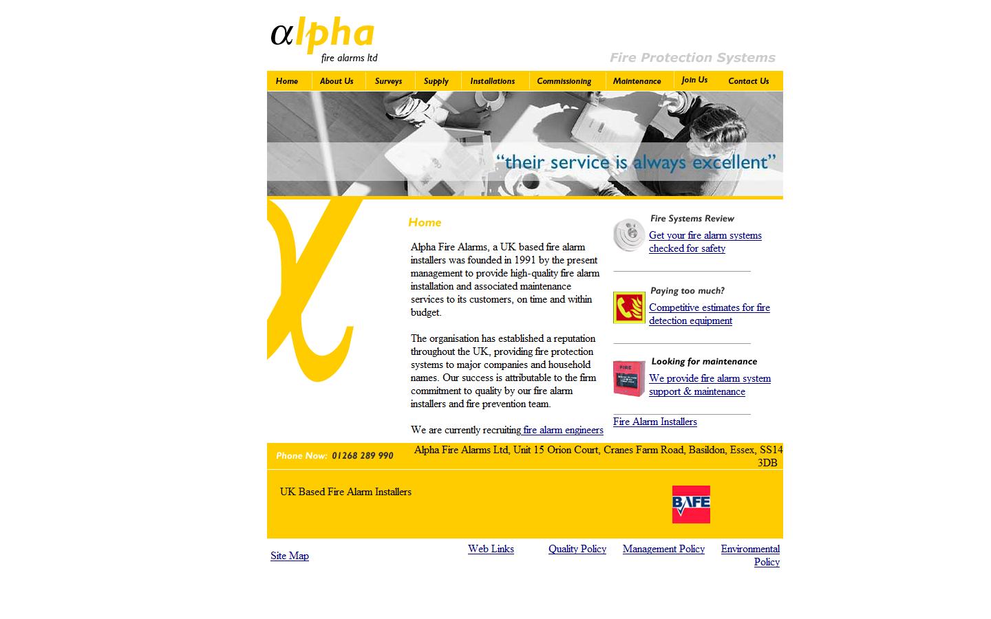 Alpha Fire Alarms Ltd Website