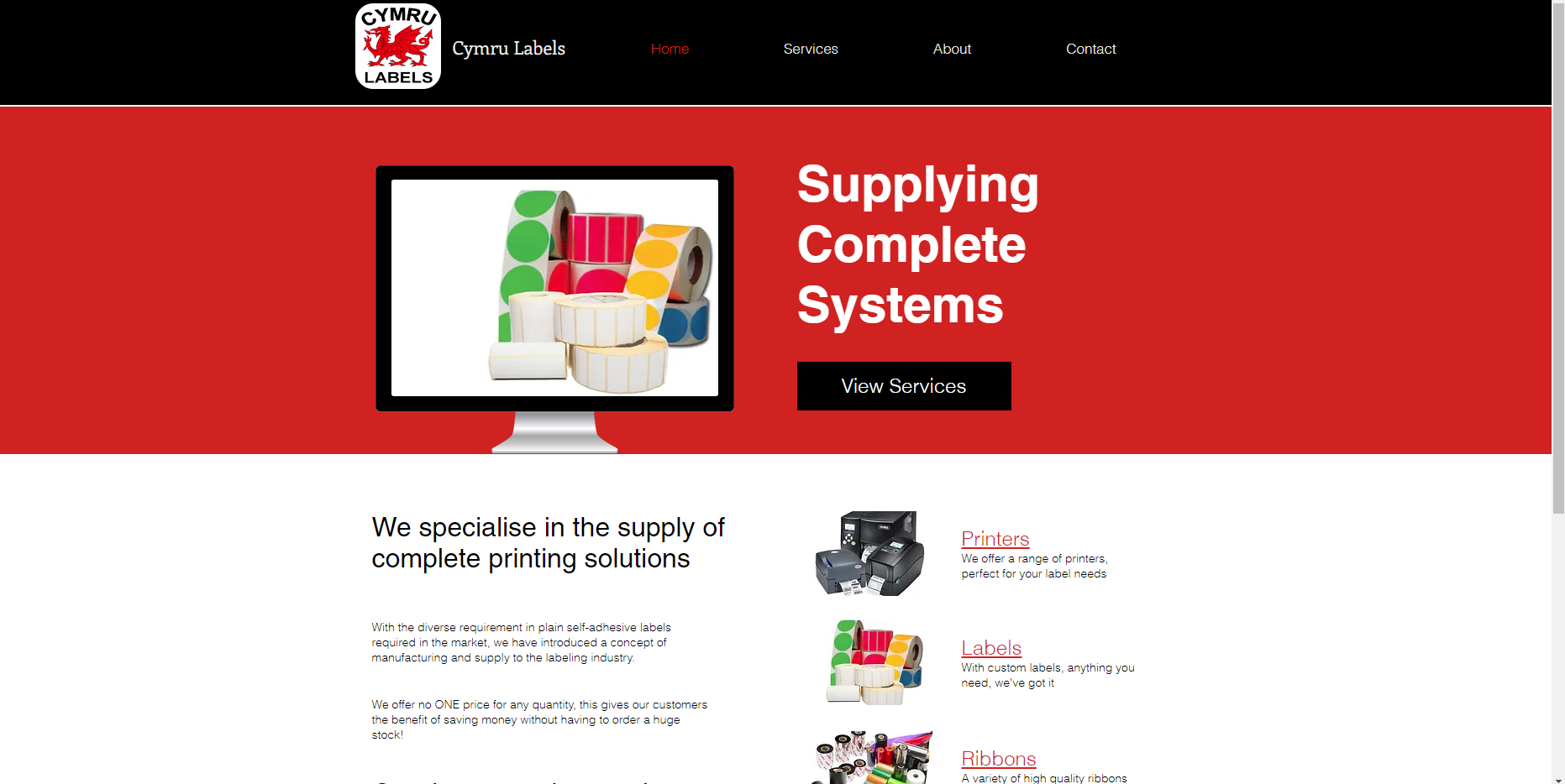 Cymru Labels Ltd Website