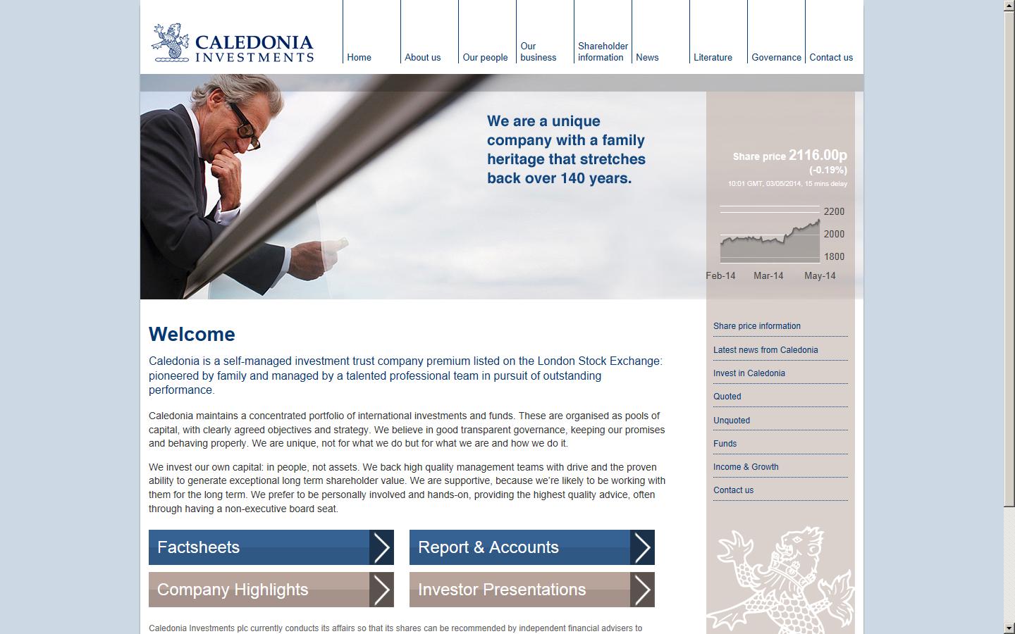 Caledonia Investments plc Website