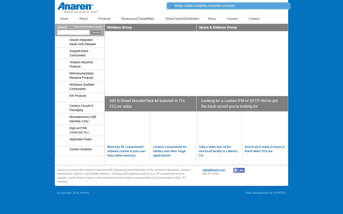 Anaren Microwave (Europe) Inc Website