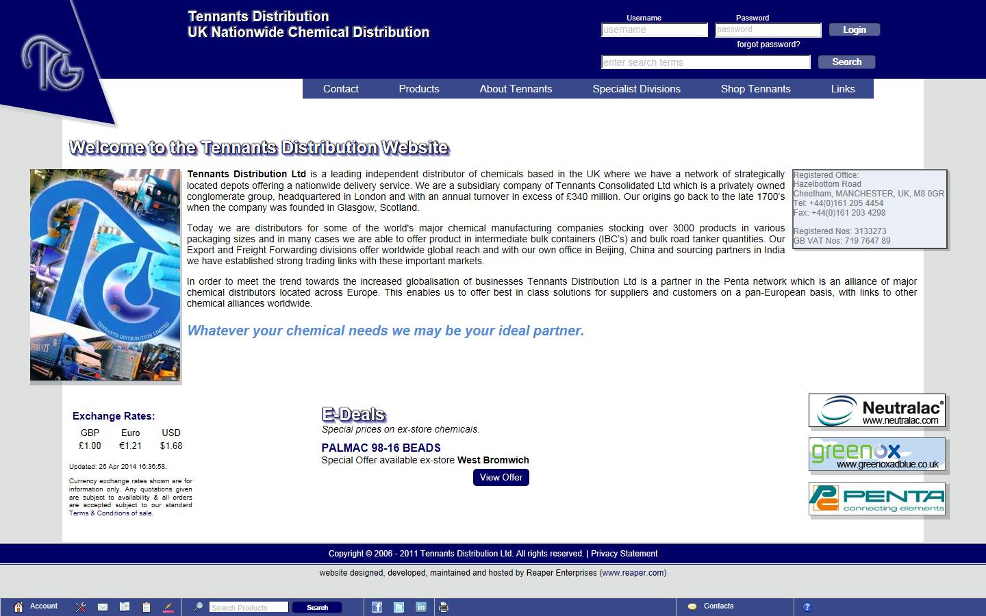 TENNANTS Distribution Limited Website