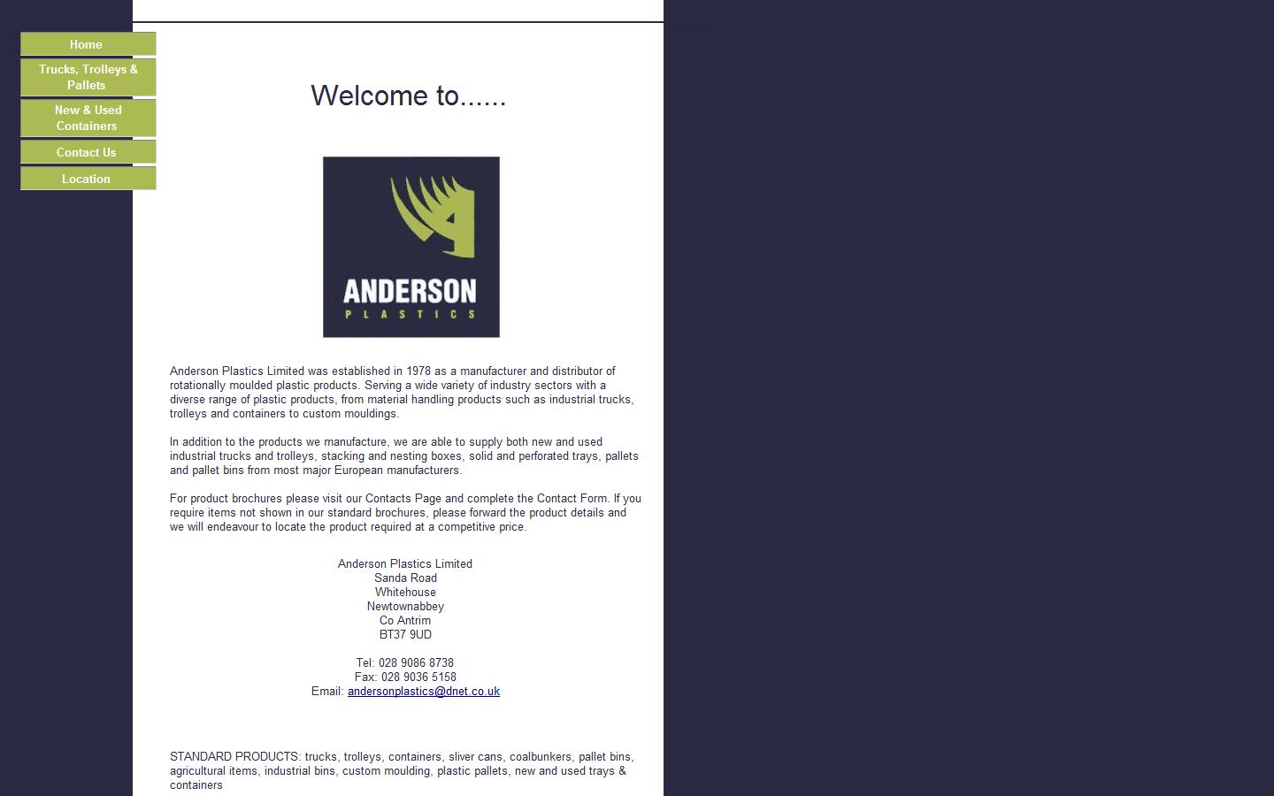 Anderson Plastics Ltd Website