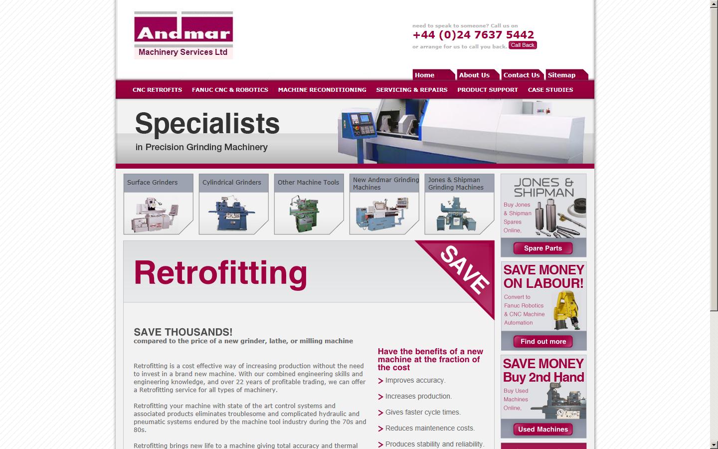 Andmar Machinery Services Ltd Website