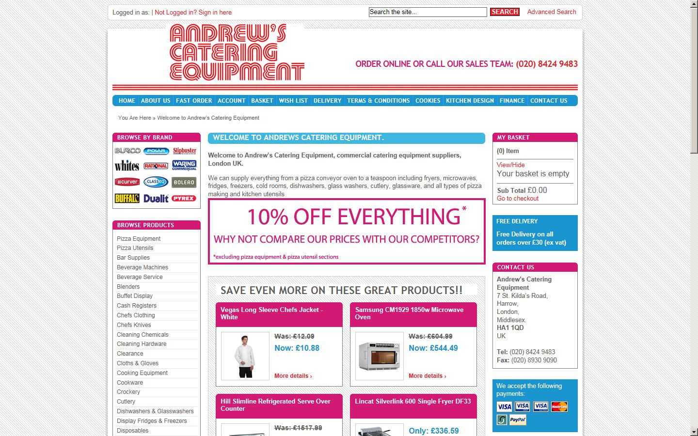 Andrews Catering Equipment   Website