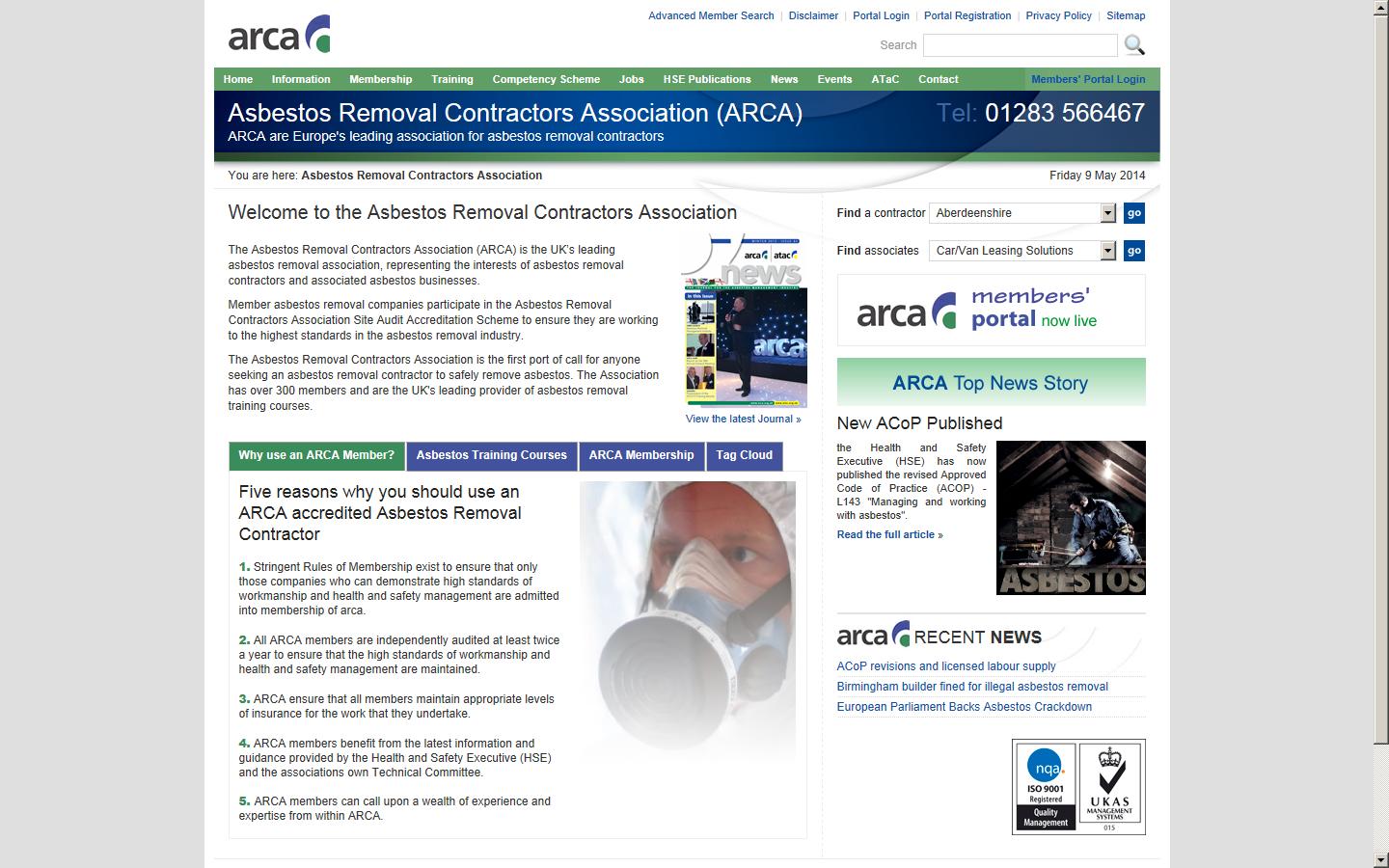 ARCA - The Asbestos Removal Contractors Association Website