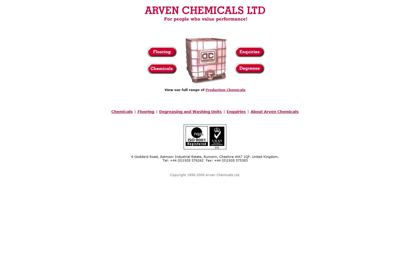 Arven Chemicals Ltd Website