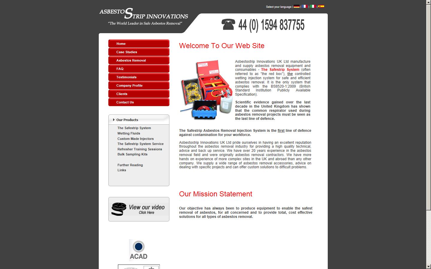 Asbestostrip Innovations (UK) Ltd Website