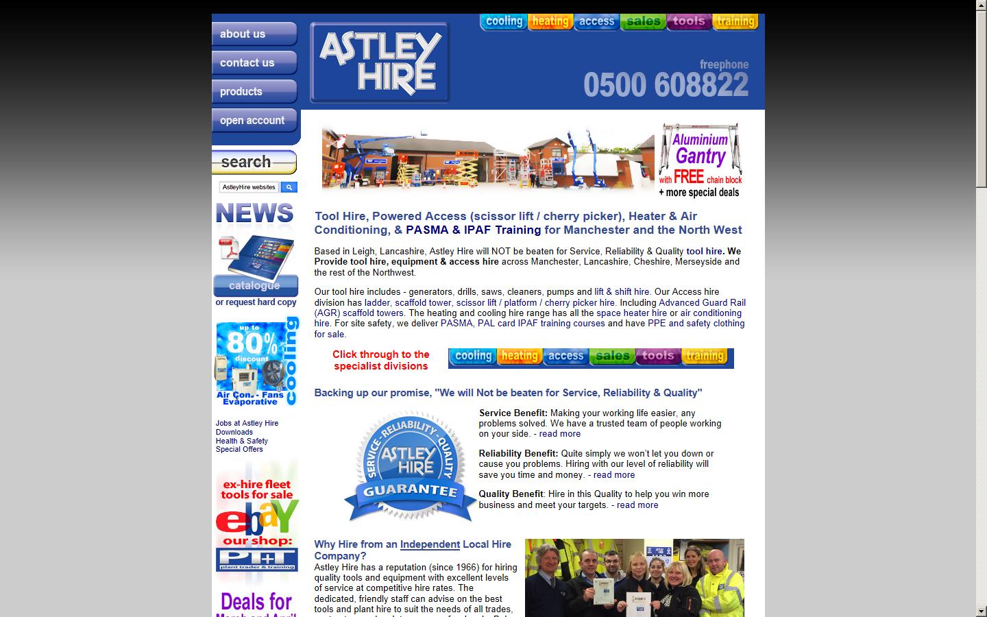 Astley Hire Ltd Website
