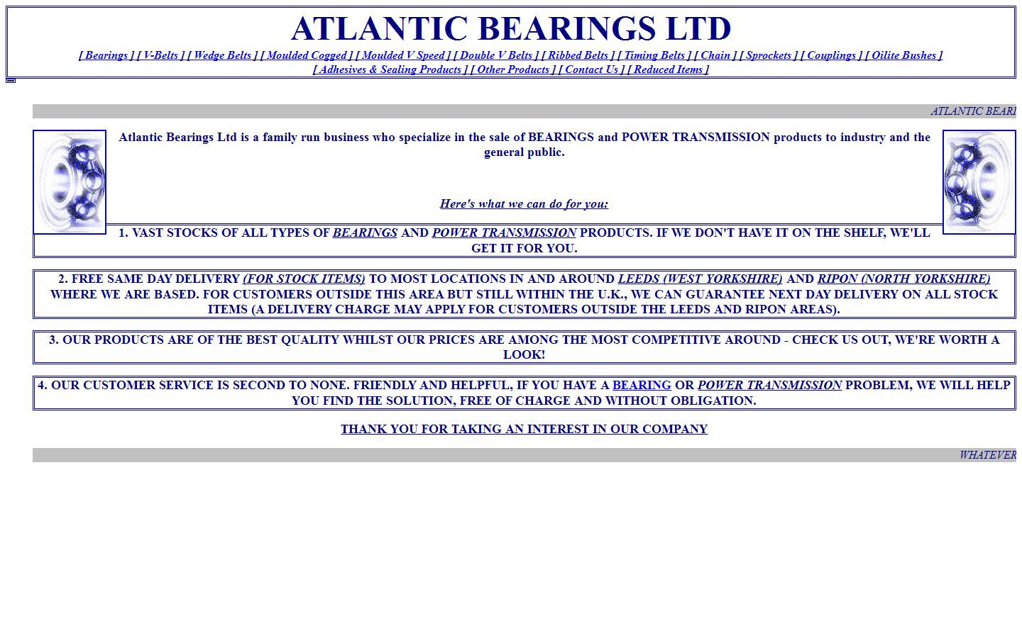 Atlantic Bearings Ltd Website