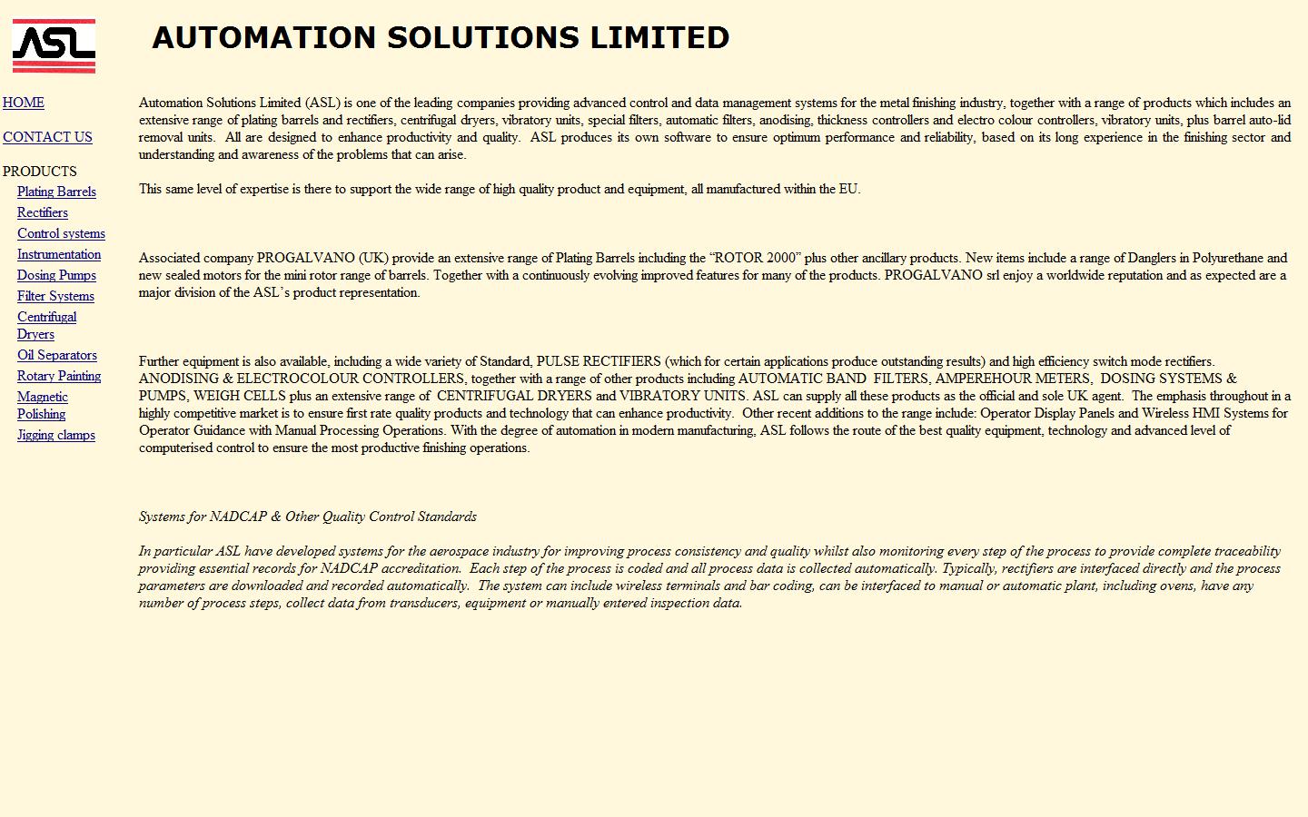 Automation Solutions Ltd Website