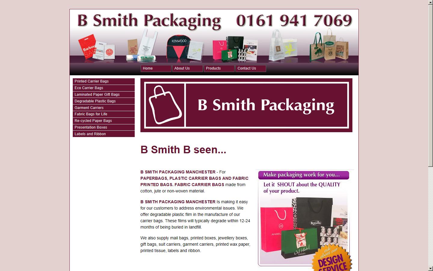 B Smith Packaging (Manchester) Ltd Website