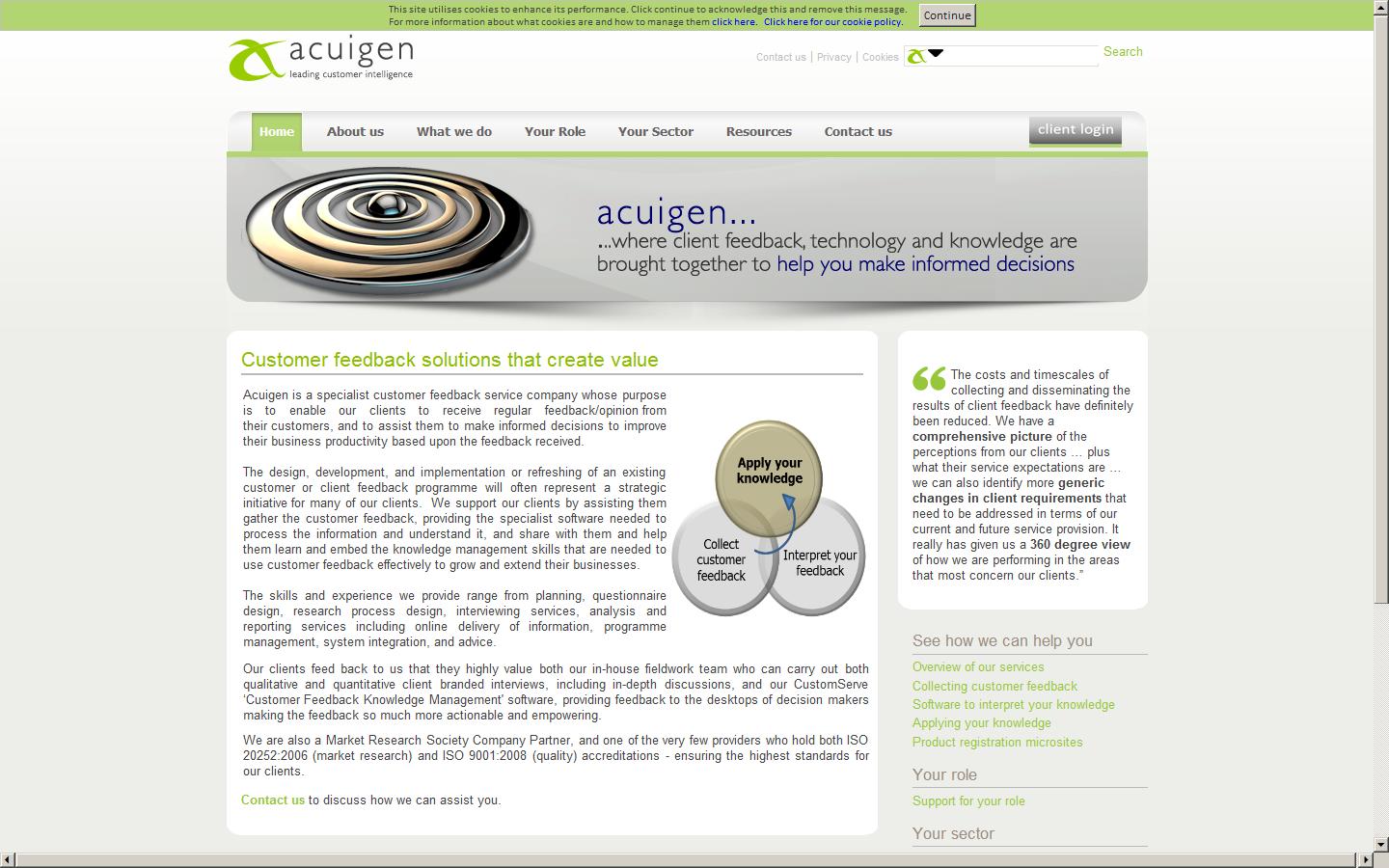 Acuigen Ltd Website