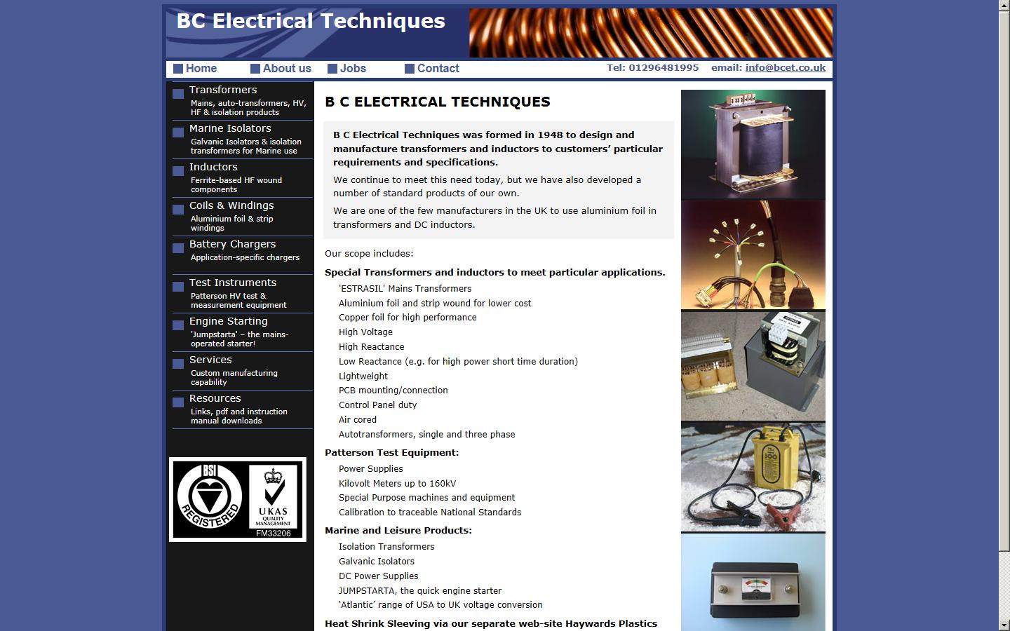 BC Electrical Techniques Ltd Website