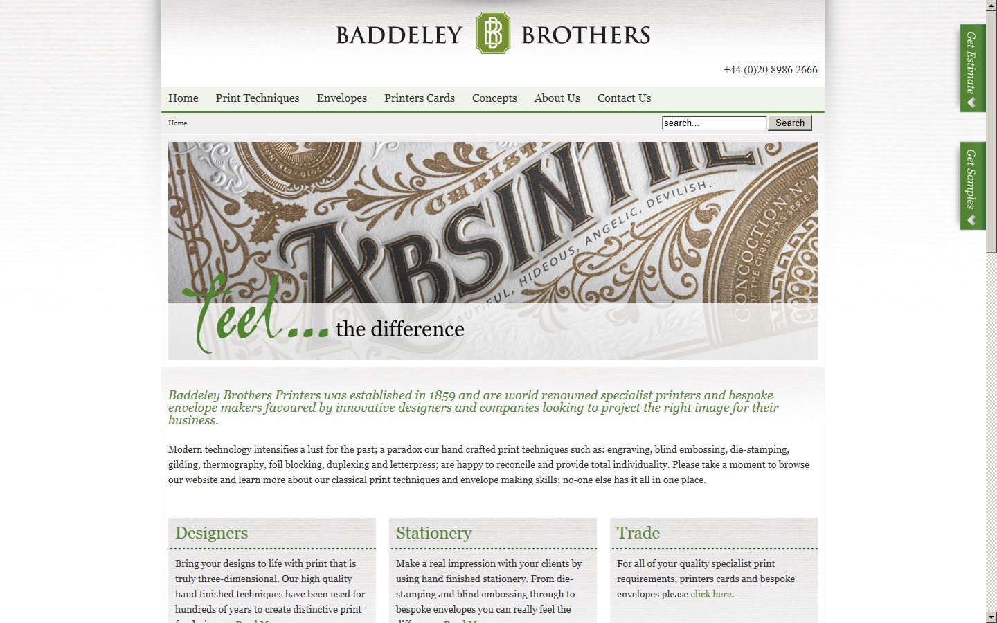 Baddeley Brothers Ltd Website