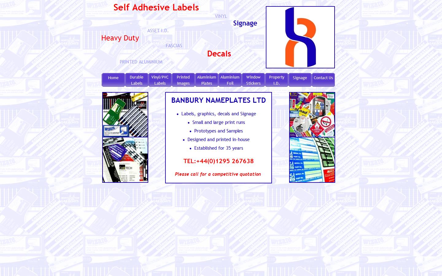 Banbury Nameplates Ltd Website