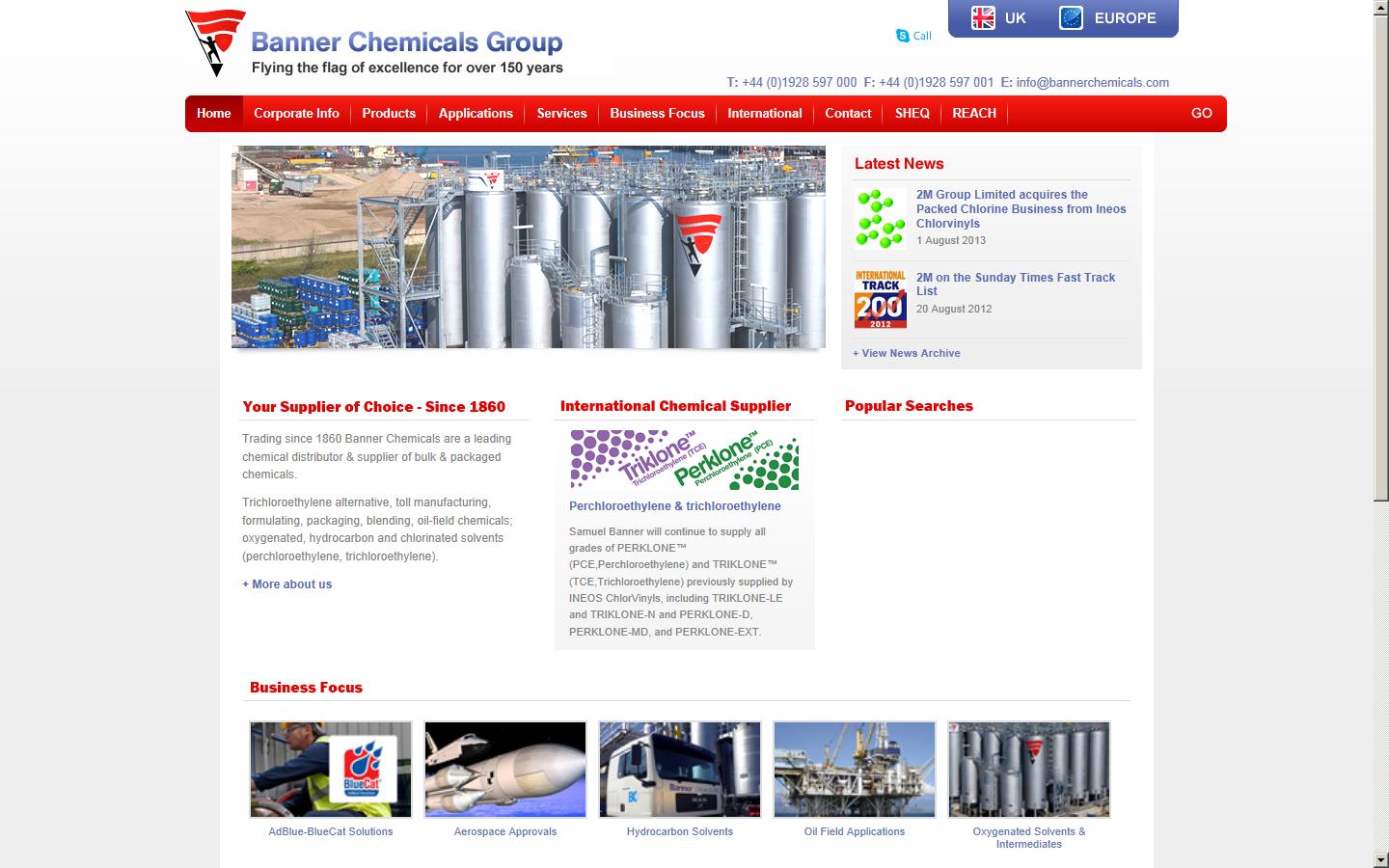 Banner Chemicals Ltd Website