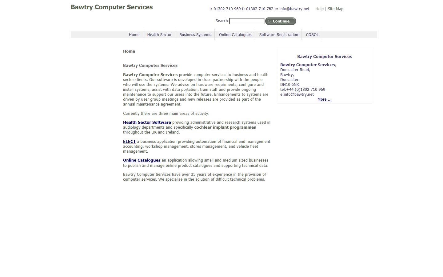 Bawtry Computer Services Website